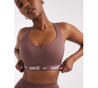 Nike Training - Dri-FIT Indy - Reggiseno sportivo a sostegno elevato viola scuro-Marrone S