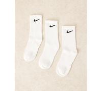 Nike Training - Everyday Lightweight - Confezione da 3 paia di calzini leggeri alla caviglia bianchi-Bianco L