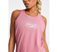 Nike Training - One Dri-FIT - Canotta rosa glitterata con stampa XL