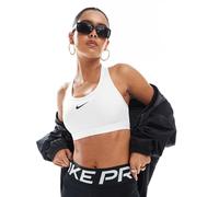 Nike DX6821-100 W NK SWSH Med SPT Bra Reggiseno Sportivo Donna White/Stone Mauve/Black Taglia S