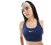Nike Training - Reggiseno sportivo a supporto medio blu navy con logo XS