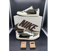 Nike Travis Scott Air Jordan 1 Basso Og Sp Eu 51,5 US 17 Medio Oliva Reverse Neu