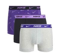 NIKE Trunk 3pk, Boxer da Uomo, Confezione da 3 Pezzi (S, Viola/Grigio Melange/Nero)