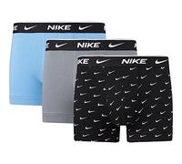 Nike Trunk Boxer Corti, Swoosh Print/Grey/Uni. Blue, S Uomo