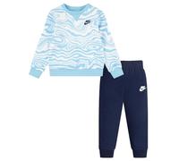 Nike -Tuta Completa -Felpa Girocollo -Pantalone con GIROVITA Elasticizzato -Logo Turchese Celeste/Blu U90 12 Mesi