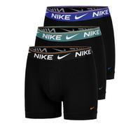 Nike - Ultra Comfort - Confezione da 3 boxer neri con fascia in vita colorata nera/blu/verde-Nero S