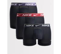 Nike - Ultra comfort - Confezione da 3 paia di boxer neri con elastico in vita rosso/viola/nero 52