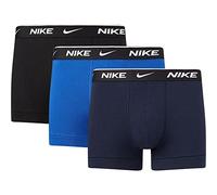 Nike Underwear Uomo Essential Trunks Pacco da 3 - Gamba Corta, Aderente, Tessuto Morbido ed Elasticizzato, Obsidian/Game Royal/Black, XS