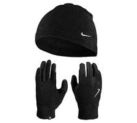 Set berretto e guanti Nike Fleece donna nero/nero/argento (M-L)