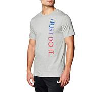 Nike Uomo Camiseta de Manga Corta Camicia, Dk Grey Heather/Game Royal, XL