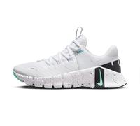 NIKE W Free Metcon 5, Sneaker Donna, White/Emerald Rise-Black, 36.5 EU