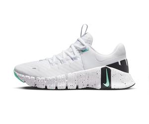 NIKE W Free Metcon 5, Sneaker Donna, White/Emerald Rise-Black, 40 EU