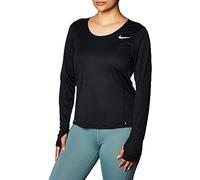 Nike W Nk City Sleek LS T-Shirt A Manica Lunga, Donna, Black/Reflective Silv, XS