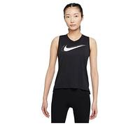 Nike W NK DF SWSH Run Tank, Canottiera Donna, Black/Reflective Silv, M