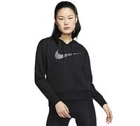 Nike W Nk Dry Get Fit FC FZ H Es Gx Felpa, Donna, Black/Thunder Grey, L
