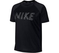Nike W Nk Dry Miler SS Gx, T-Shirt Donna, Black/Black/Metallic Silver, XL