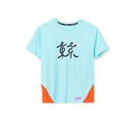 Nike W Nk Miler Top SS TKO, T-Shirt Donna, Light Aqua/Team Orange, XL