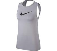 Nike W NP Tank Essential Swoosh Canottiera Sportiva, Donna, Particle Grey/Black, 2XL