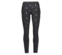 Nike W NP Tight Toss Print Pantaloni Sportivi, Donna, Black/Dk Smoke Grey, L