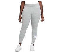 Nike W NSW ESSNTL LGGNG Swoosh MR Leggings, Dk Grey Heather/(White), M-T Donna