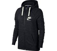 Nike W Nsw Gym Vntg Fz 883729, Felpa Con Cappuccio Per Donna, Nero (Nero/Bianco), XS