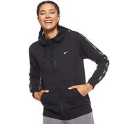 Nike W NSW Hoodie FZ Logo Tape, Felpa Donna, Black/Black/Black/White, XL