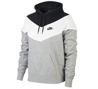 Nike W NSW Hrtg SB, Felpa Donna, Dk Grey Heather White/Black, XS