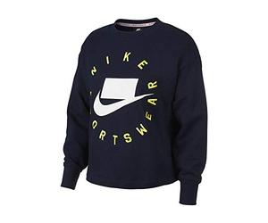 Nike W NSW NSW Crew FLC Ft BF T-Shirt A Manica Lunga, Donna, Obsidian, M