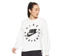 Nike W NSW NSW Crew FLC Ft BF T-Shirt A Manica Lunga, Donna, Summit White/Black, M