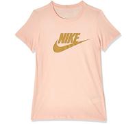 Nike W Nsw Tee Essntl Icon Futura, T-shirt Donna, Rosa (Washed Coral/Club Gold), XL