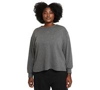 Nike W NY Core FRNCH TRRY FLC Top Maglia Lunga, Black/Htr/Dk Smoke Grey, L Donna
