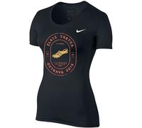 Nike W Pro TOP SS ALL OVER MESH Zlatá tretra Magliette XL Nero