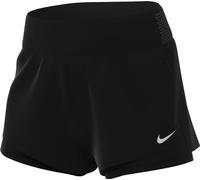 Nike Women's Pantaloncini W Nk Swift DF Mr 3In 2N1 Short, Black/Reflective Silv, DX1029-010, XL