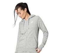 NIKE Womens Team Club Full Zip Hoodie Ft - Dark Heather Grey