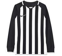 NIKE Y Nk STRP Dvsn III JSY LS T-Shirt A Manica Lunga, Bambino, Black/White/White/(Black), S