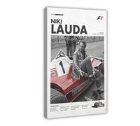 Niki Lauda Poster moderno da parete, decorazione per camera da letto Formula 1, stile minimalista F1, decorazione per ufficio, soggiorno, casa, Drive to Survive, poster su tela, decorazione artistica