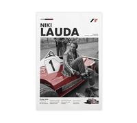 Niki Lauda Poster moderno da parete, decorazione per camera da letto Formula 1, stile minimalista F1, decorazione per ufficio, soggiorno, casa, Drive to Survive, poster su tela, decorazione artistica