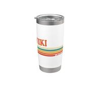 NIKI Retro Personalizzato Nome Vintage Stripes Bicchiere termico in acciaio inox doppia parete