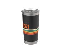 NIKI Retro Personalizzato Nome Vintage Stripes Bicchiere termico in acciaio inox doppia parete