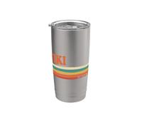 NIKI Retro Personalizzato Nome Vintage Stripes Bicchiere termico in acciaio inox doppia parete