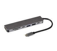 Nikkai Adattatore Hub USB C, 6 in 1 con 2 USB-A 3.0, HDMI 4K, 2 USB-C, lettore di schede SD/Micro SD per MacBook Air, MacBook Pro, Dell XPS, Lenovo ThinkPad e altri