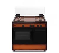 Nikkei sn490bg cucina 90x60 cm, forno a gas, coperchio in vetro, marrone sfumato