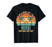 NIKKI Cute Retro Girls Groovy NIKKI Personalized Name Maglietta
