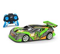 Nikko 10132 Series Fang Racing, auto da corsa telecomandata, veicolo RC fino a 14 km/h, motore potente e design fresco con spoiler posteriore, bambini dai 6 anni e adulti, ca. 28 cm, verde/grigio