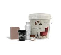 Nikkolor Kit Microcemento 8 m² per Pavimenti e Pareti - Copre Piastrelle e Fughe Senza Demolire - Effetto Cemento Continuo - Spessore 2-3 mm - Finitura Semi-Lucida - 14 Argilla Marrone