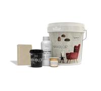 Nikkolor Kit Microcemento 8 m² per Pavimenti e Pareti - Copre Piastrelle e Fughe Senza Demolire - Effetto Cemento Continuo - Spessore 2-3 mm - Finitura Semi-Lucida - 16 Sabbia Dorata