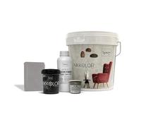 Nikkolor Kit Microcemento 8 m² per Pavimenti e Pareti - Copre Piastrelle e Fughe Senza Demolire - Effetto Cemento Continuo - Spessore 2-3 mm - Finitura Semi-Lucida - 01 Tortora