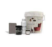 Nikkolor Kit Microcemento 8 m² per Pavimenti e Pareti - Copre Piastrelle e Fughe Senza Demolire - Effetto Cemento Continuo - Spessore 2-3 mm - Finitura Semi-Lucida - 15 Cioccolato