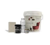 Nikkolor Kit Microcemento 8 m² per Pavimenti e Pareti - Copre Piastrelle e Fughe Senza Demolire - Effetto Cemento Continuo - Spessore 2-3 mm - Finitura Semi-Lucida - 10 Argilla Gialla