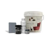 Nikkolor Kit Microcemento 8 m² per Pavimenti e Pareti - Copre Piastrelle e Fughe Senza Demolire - Effetto Cemento Continuo - Spessore 2-3 mm - Finitura Semi-Lucida - 04 Grigio Ombra